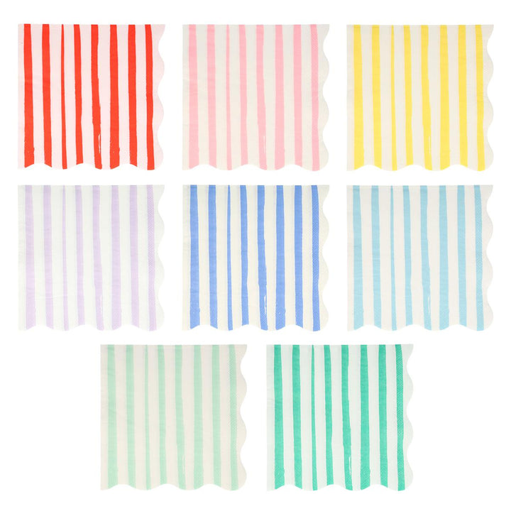 Mixed Stripe Large Party Napkins x 16 | Meri Meri party napkins Mixed Stripe Large Party Napkins x 16