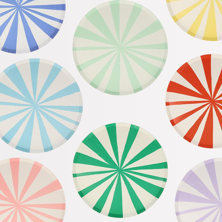 Mixed Stripe Side Party Plates x 8 | Meri Meri party plates Mixed Stripe Side Party Plates x 8