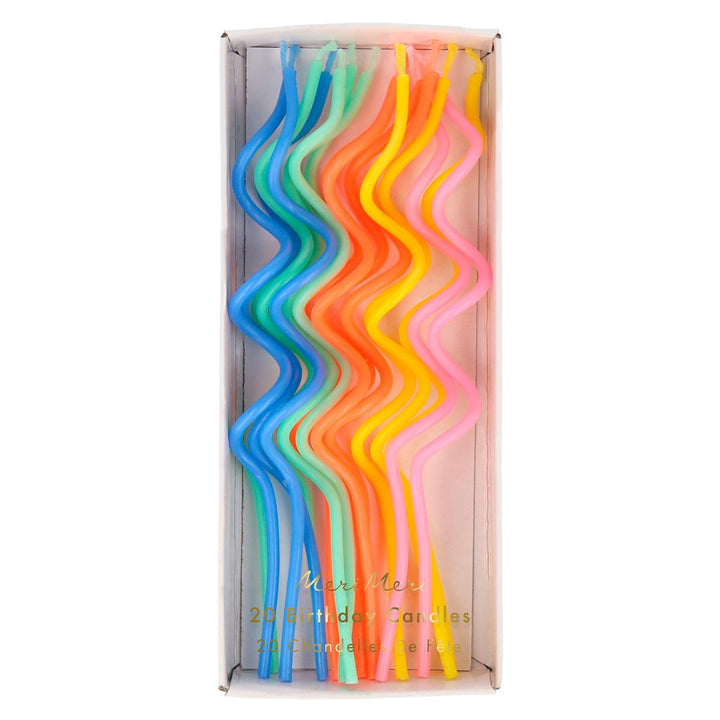 Mixed Swirly Party Candles x 20 | Meri Meri Birthday Candles Mixed Swirly Party Candles x 20