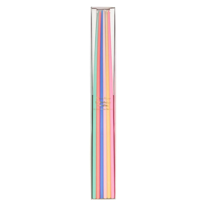 Mixed Tall Tapered Party Candles x 12 | Meri Meri Birthday Candles Mixed Tall Tapered Party Candles x 12