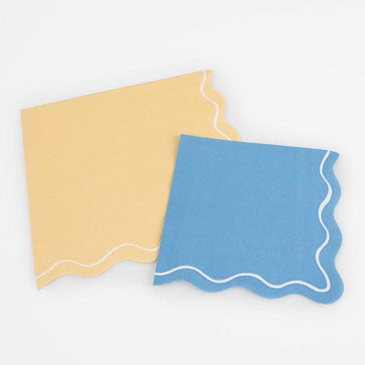 Mixed Wavy Line Large Party Napkins x 16 | Meri Meri party napkins Mixed Wavy Line Large Party Napkins x 16