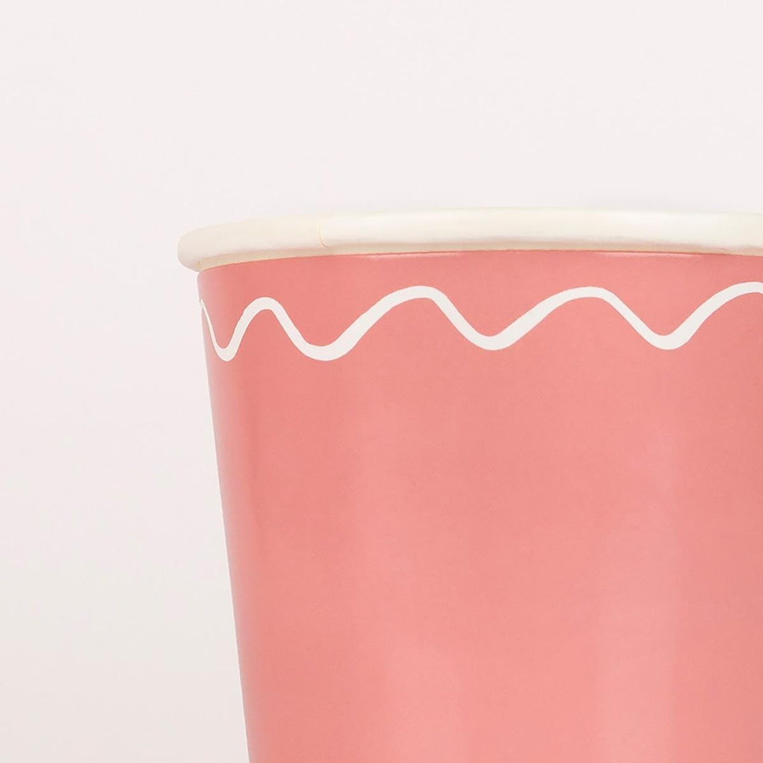 Mixed Wavy Line Party Cups x 8 | Meri Meri party cups Mixed Wavy Line Party Cups x 8