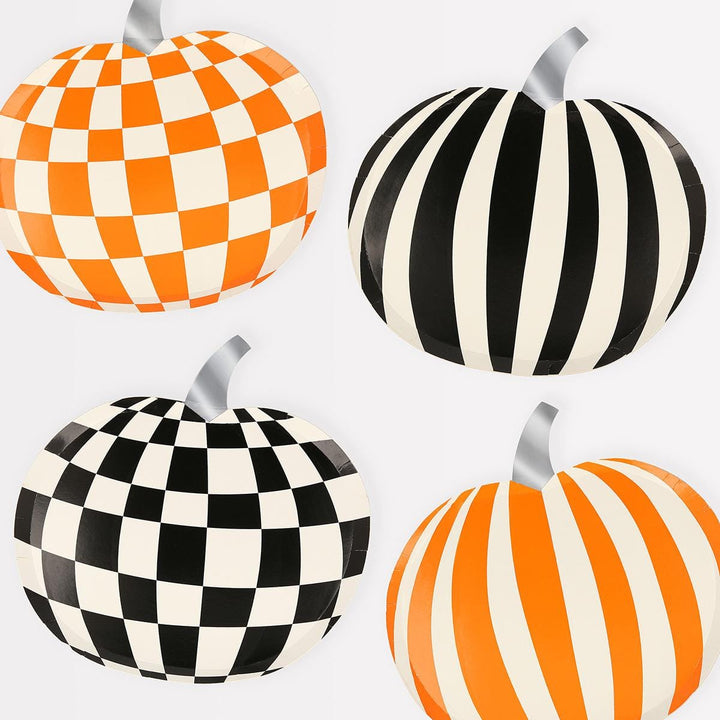 Mod Pattern Pumpkin Party Plates x 8 | Meri Meri Halloween Table party plates Mod Pattern Pumpkin Party Plates x 8