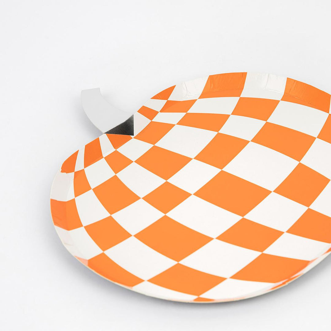 Mod Pattern Pumpkin Party Plates x 8 | Meri Meri Halloween Table party plates Mod Pattern Pumpkin Party Plates x 8