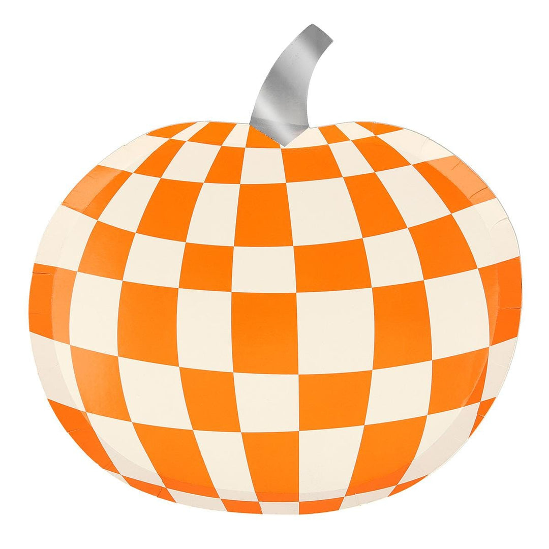Mod Pattern Pumpkin Party Plates x 8 | Meri Meri Halloween Table party plates Mod Pattern Pumpkin Party Plates x 8