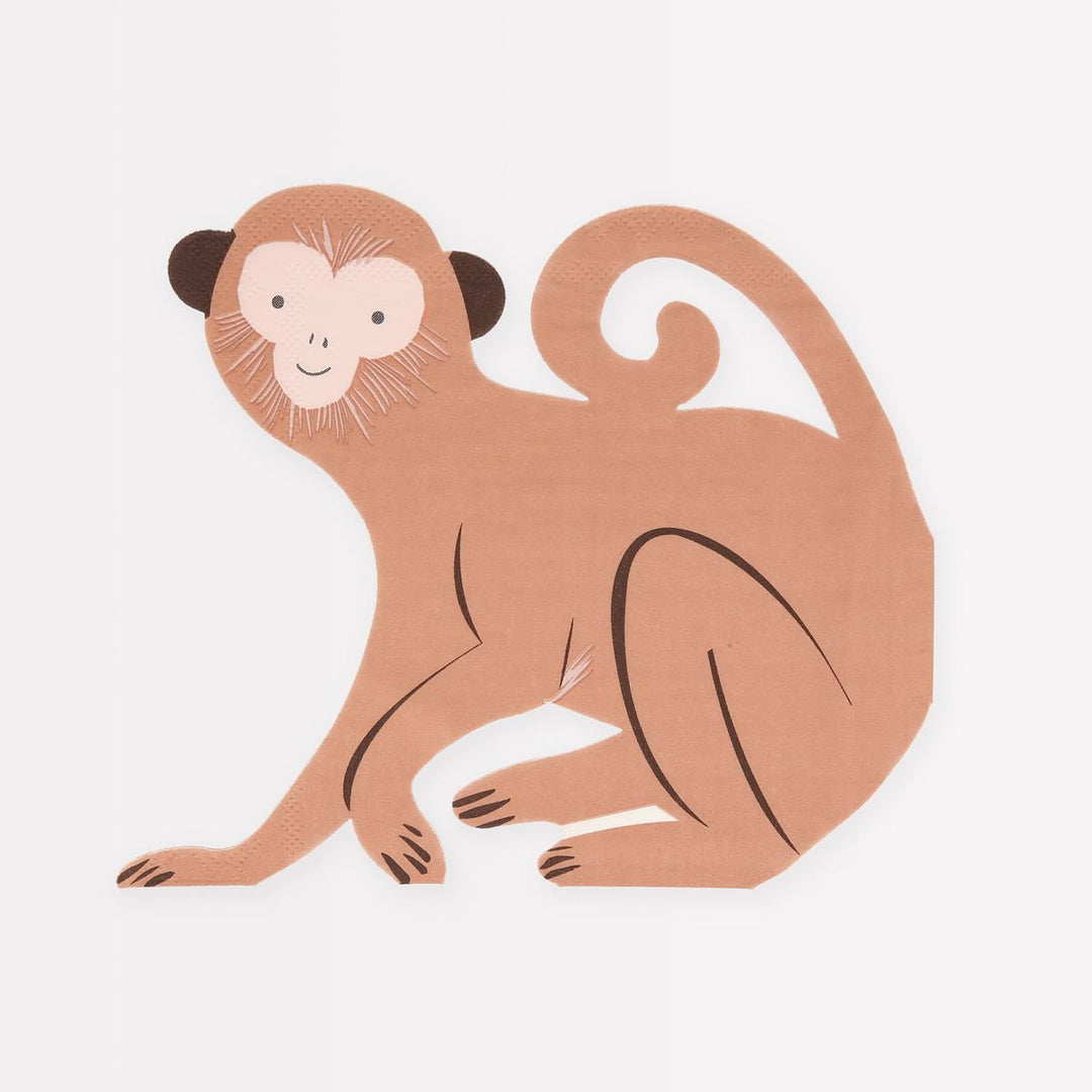 Monkey Party Napkins x 16 | Safari Tableware UK Napkins Monkey Party Napkins x 16