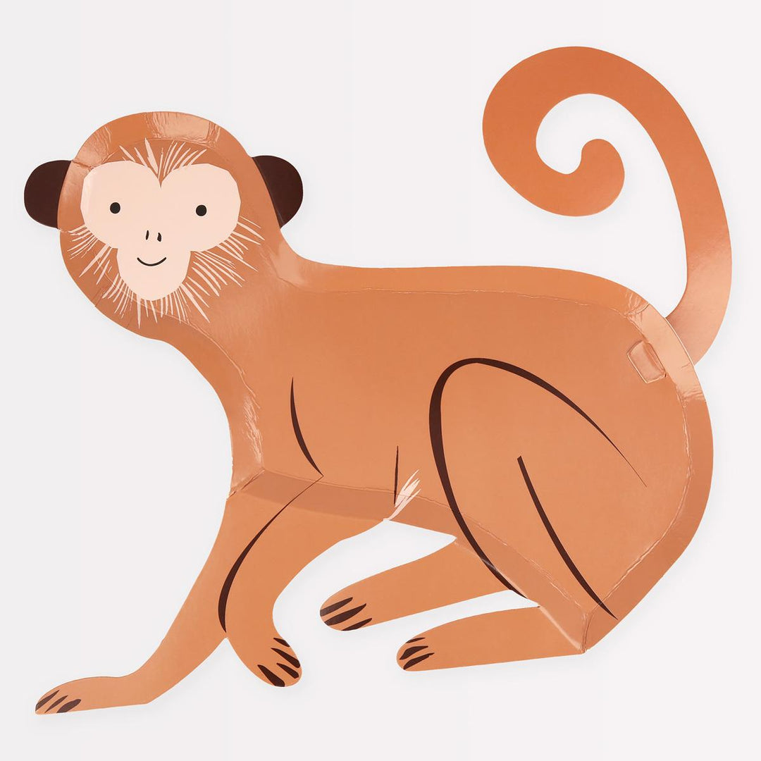 Monkey Party Plates x 8 | Safari Tableware UK Plates Monkey Party Plates x 8