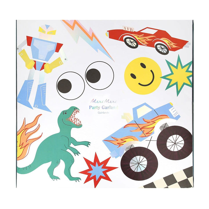 Monster Truck Garland Set - Monster Truck Party Decorations Garlands Monster Truck Toybox Garland Set