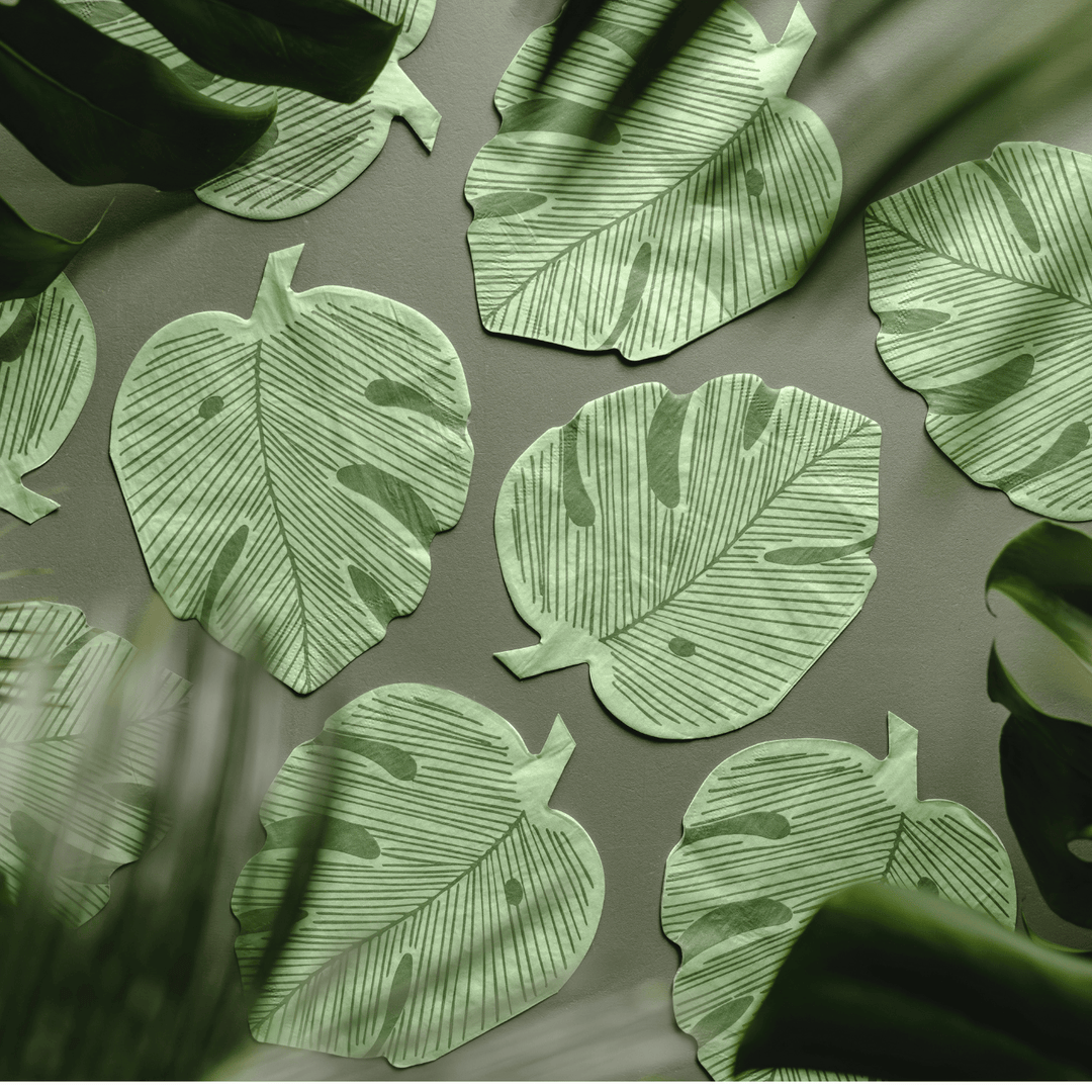 Monstera Leaf Party Napkins (Pack of 12) | Safari Party Napkins Napkins Monstera Leaf Party Napkins - Pack of 12