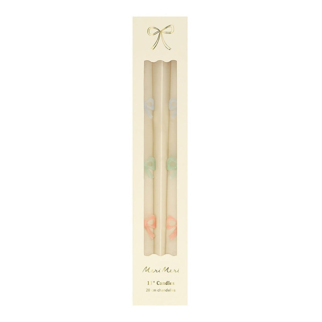 Multi Bow Taper Candles x 2 | Meri Meri Candle Multi Bow Taper Candles x 2