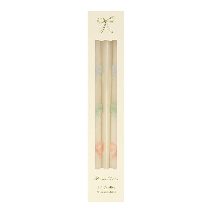 Multi Bow Taper Candles x 2 | Meri Meri Candle Multi Bow Taper Candles x 2