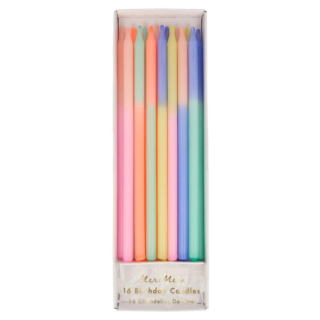 Multi Colour Block Party Candles x 16 | Meri Meri Birthday Candles Multi Colour Block Party Candles x 16