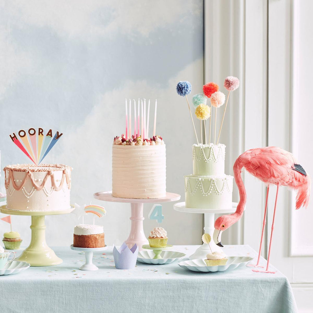 Multi Pompom Cake Toppers x 6 | Meri Meri Cake Toppers Multi Pompom Cake Toppers x 6
