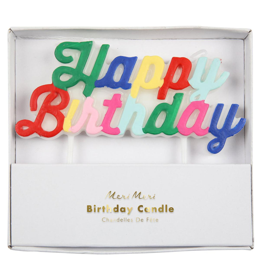 Multicolour Happy Birthday Cake Candle | Meri Meri Birthday Party Birthday Candles Multicolour Happy Birthday Cake Candle