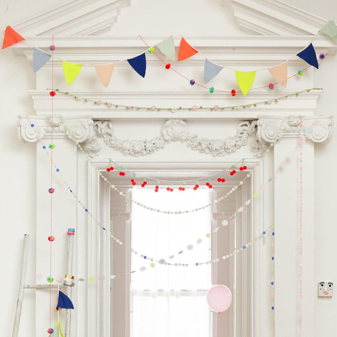 Multicolour Knitted Flag Party Garland | Meri Meri Bunting Multicolour Knitted Flag Party Garland