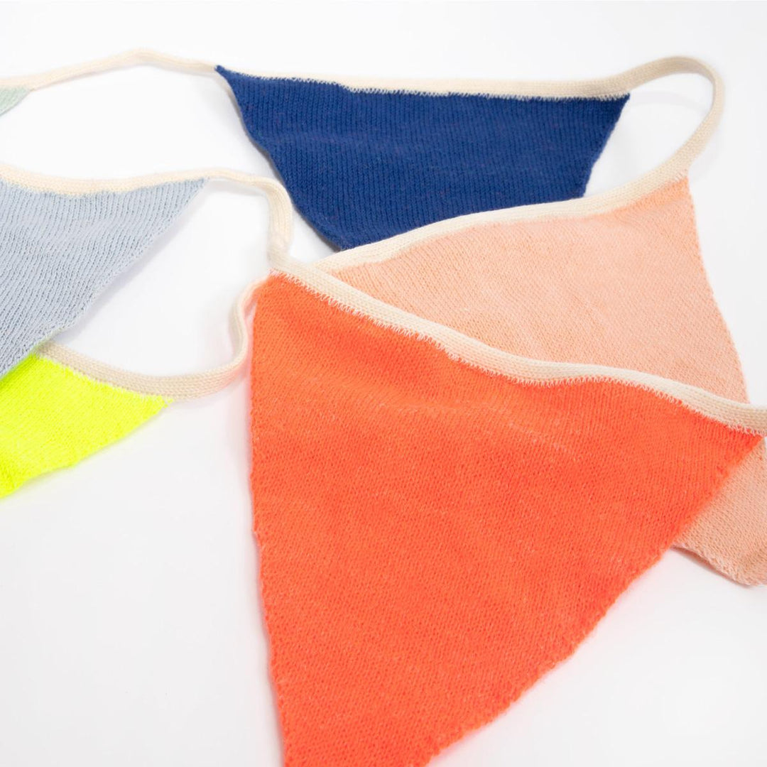 Multicolour Knitted Flag Party Garland | Meri Meri Bunting Multicolour Knitted Flag Party Garland