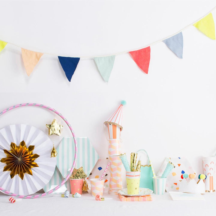Multicolour Knitted Flag Party Garland | Meri Meri Bunting Multicolour Knitted Flag Party Garland