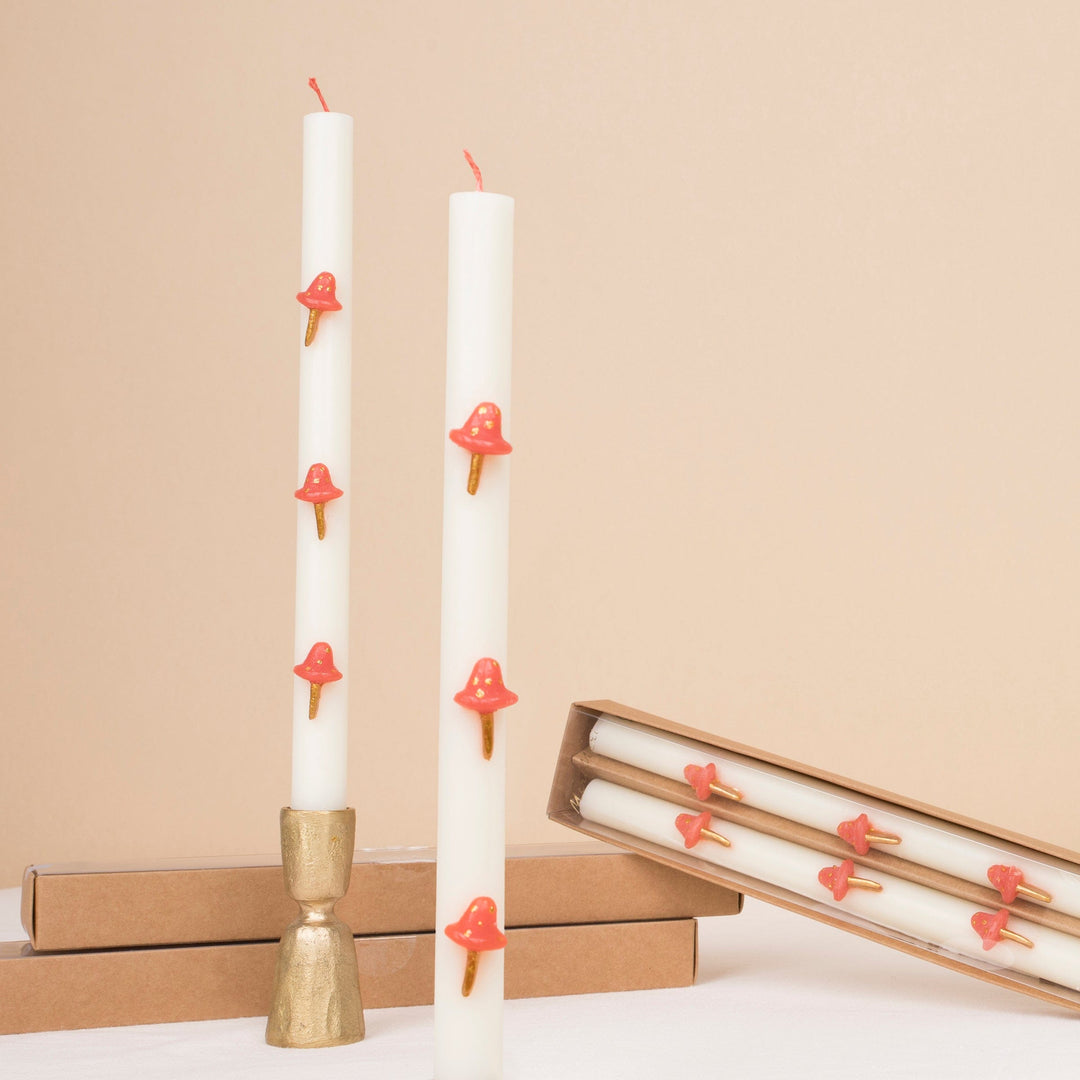 Mushroom Christmas Table Candles x 2 | Meri Meri Christmas Candles Candle Mushroom Christmas Table Candles x 2