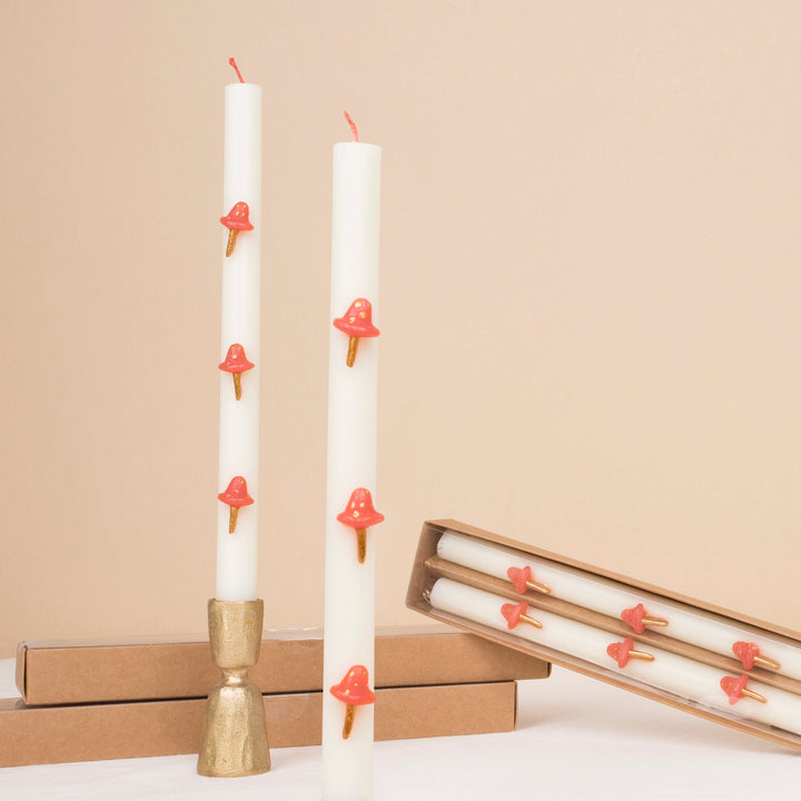 Mushroom Christmas Table Candles x 2 | Meri Meri Christmas Candles Candle Mushroom Christmas Table Candles x 2