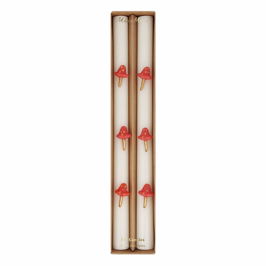 Mushroom Christmas Table Candles x 2 | Meri Meri Christmas Candles Candle Mushroom Christmas Table Candles x 2