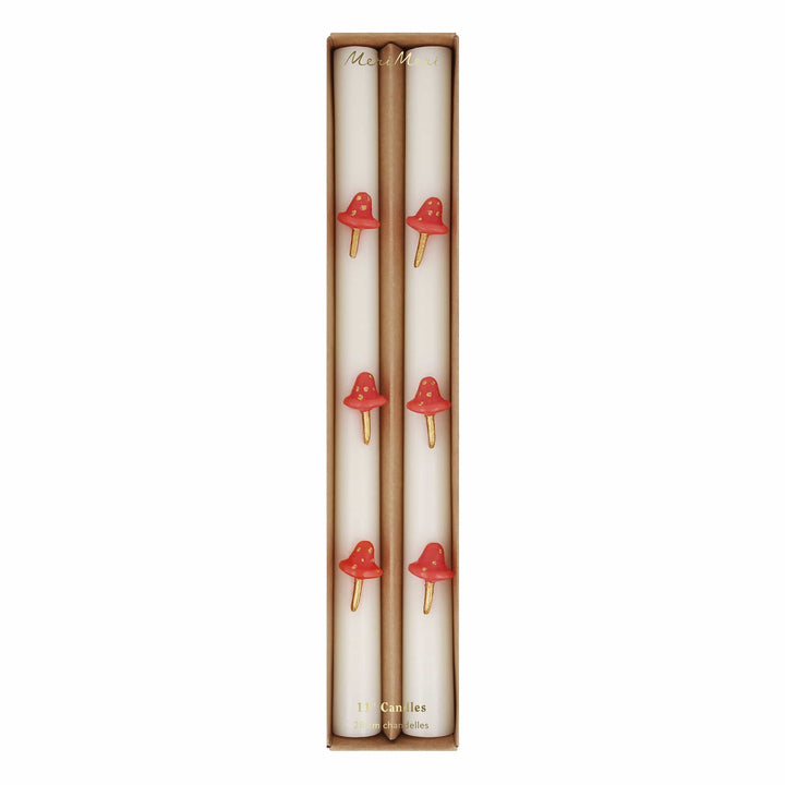 Mushroom Christmas Table Candles x 2 | Meri Meri Christmas Candles Candle Mushroom Christmas Table Candles x 2