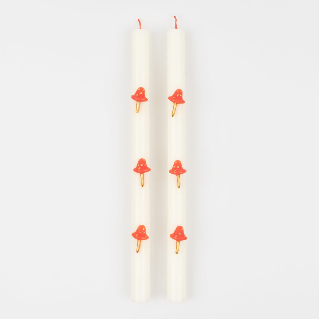 Mushroom Christmas Table Candles x 2 | Meri Meri Christmas Candles Candle Mushroom Christmas Table Candles x 2