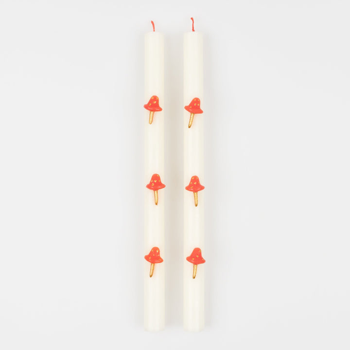 Mushroom Christmas Table Candles x 2 | Meri Meri Christmas Candles Candle Mushroom Christmas Table Candles x 2