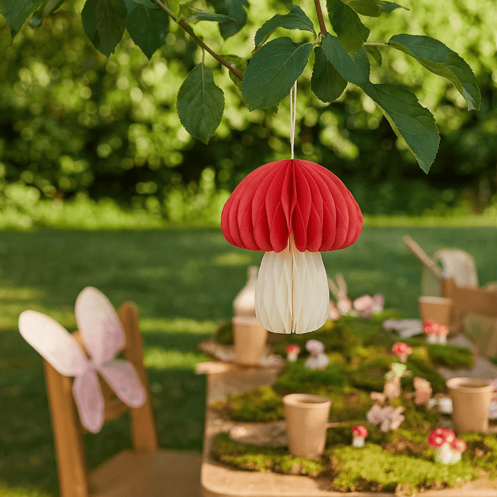 Mushroom Honeycomb Party Decoration - Fairy Party Supplies Paper Decoration Mushroom Honeycomb Party Decoration