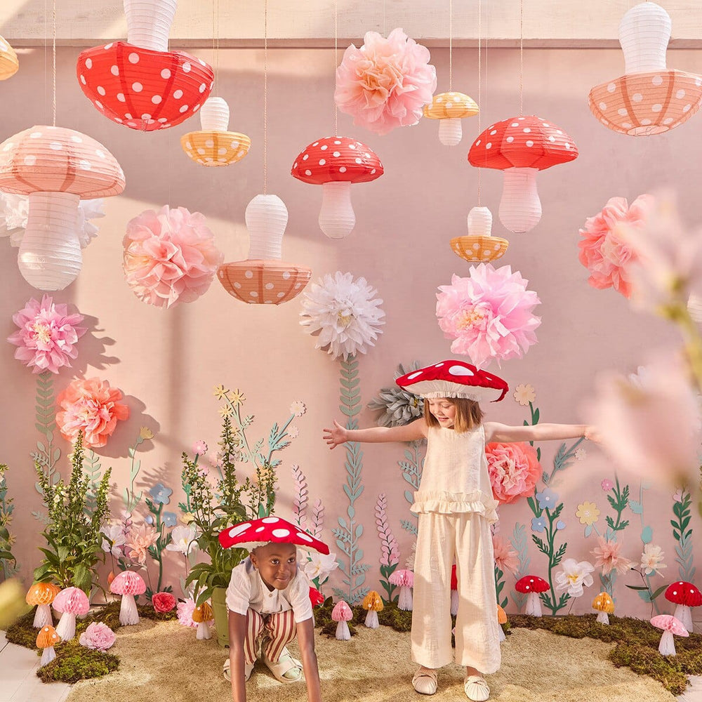Mushroom Party Lanterns x 3 - Mushroom Party Decorations Decorations Mushroom Party Lanterns x 3