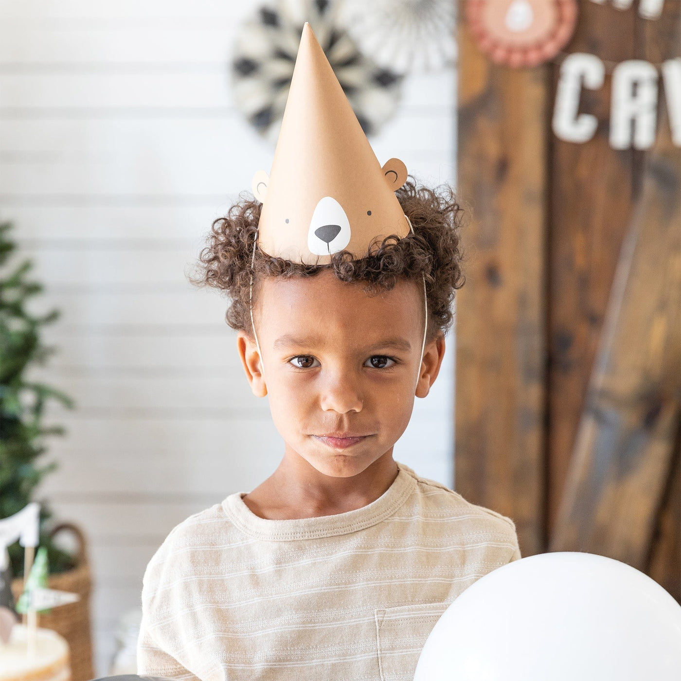 My Mind's Eye - Adventure Bear Party Hats x 8 Party Supplies Personalised Adventure Bear Party Hats x 8