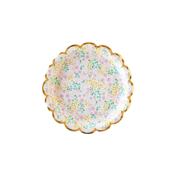 My Mind's Eye Party - Ditsy Floral Round Scallop Small Plate (Set of 8) Disposable Plates Ditsy Floral Round Scallop Small Plate (Set of 8)