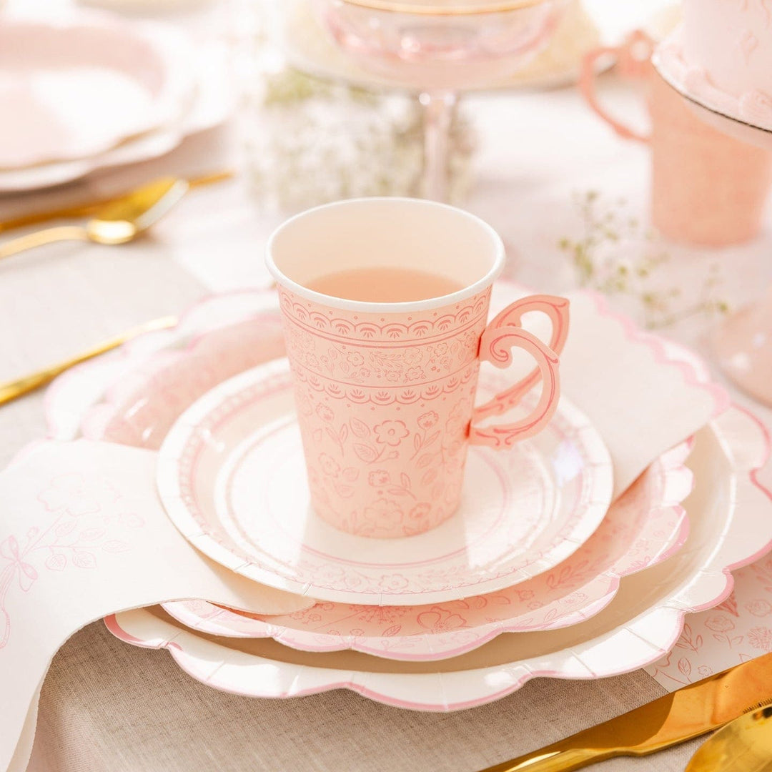 My Mind's Eye - Pembroke Pink Floral Party Cups x 8 Disposable Cups Pembroke Pink Floral Party Cups x 8