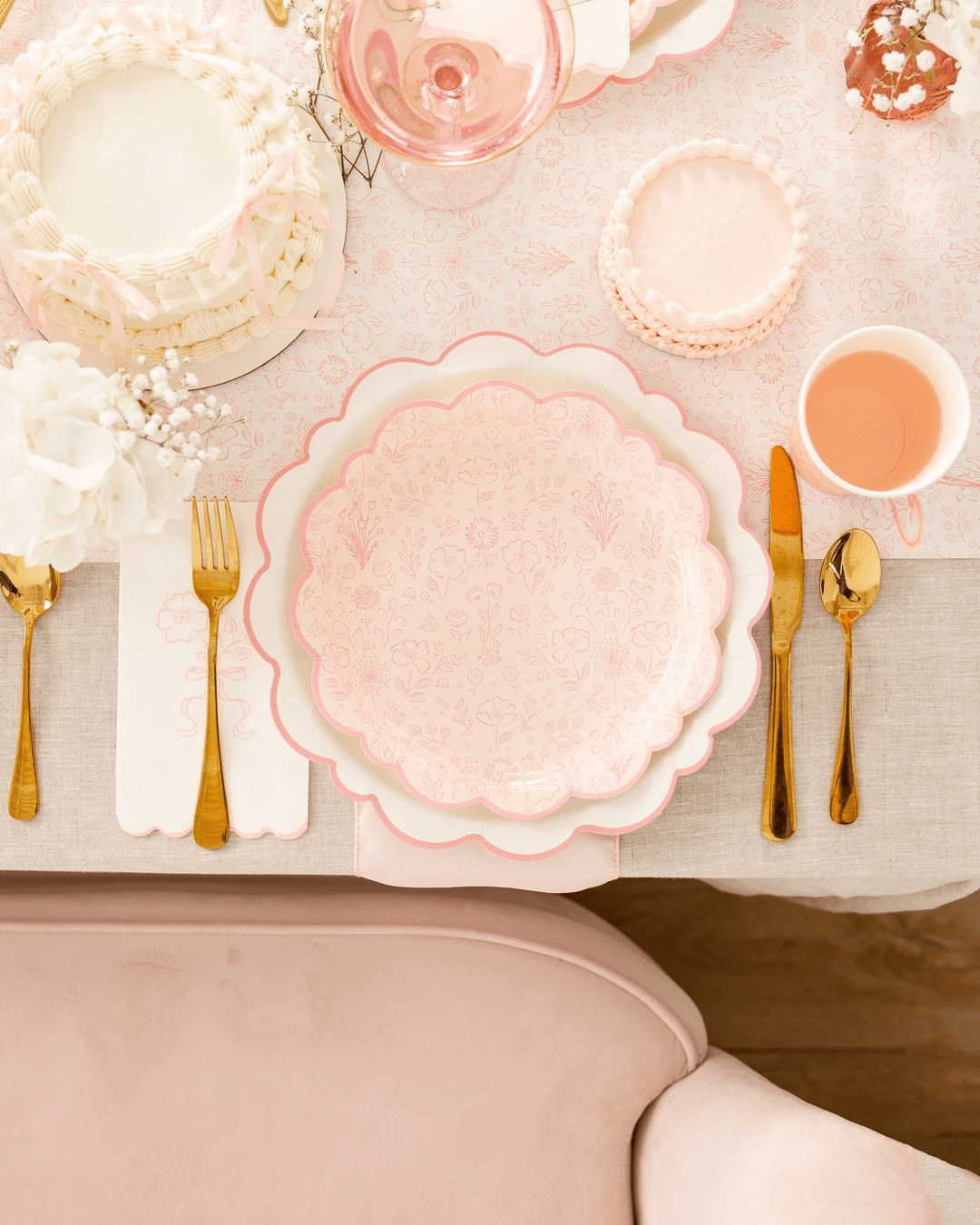 My Mind's Eye - Pembroke Pink Table Runner table runner Pembroke Pink Floral Table Runner