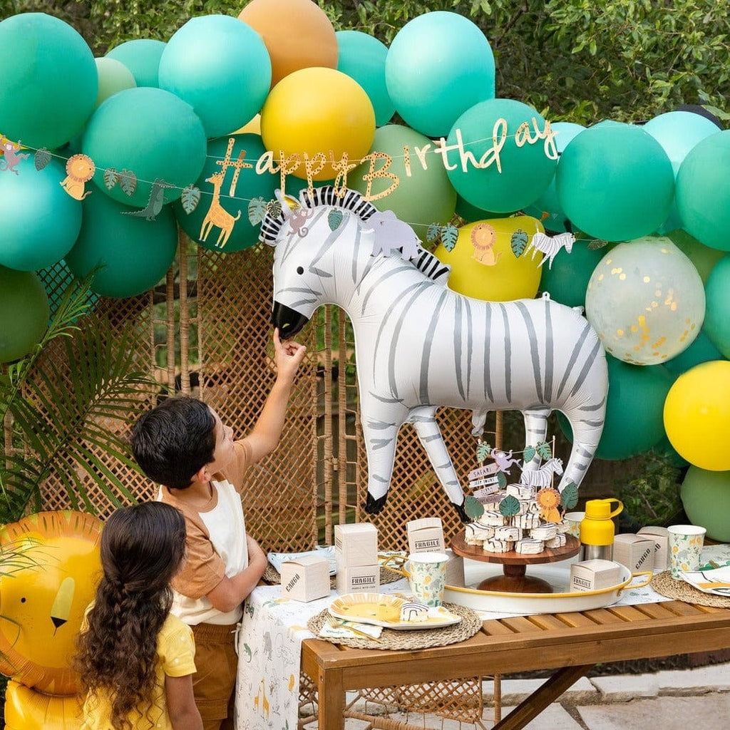 MEHOFOTO Safari-Fotohintergrund Für 1. Geburtstag – Mit Tieren & Blättern, 2,1 X 1,5 M, Für Fotobox & Desserttisch