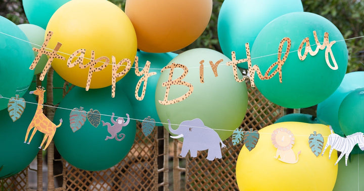 My Mind's Eye - Safari Party Cake Topper Set Bunting Safari Happy Birthday Banner Set