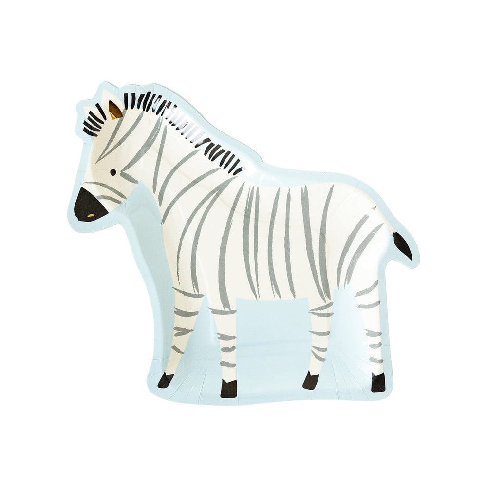 My Mind's Eye - Safari Party Zebra Shaped Paper Plates Disposable Plates Safari Zebra Shaped Paper Plates x 8