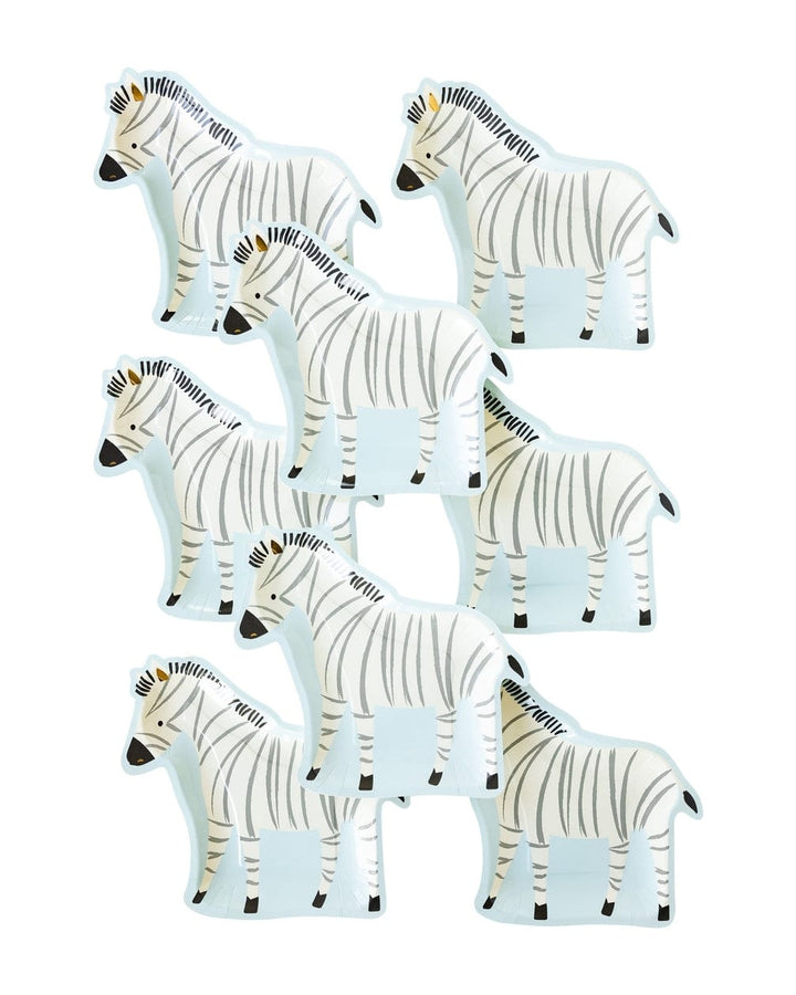 My Mind's Eye - Safari Party Zebra Shaped Paper Plates Disposable Plates Safari Zebra Shaped Paper Plates x 8