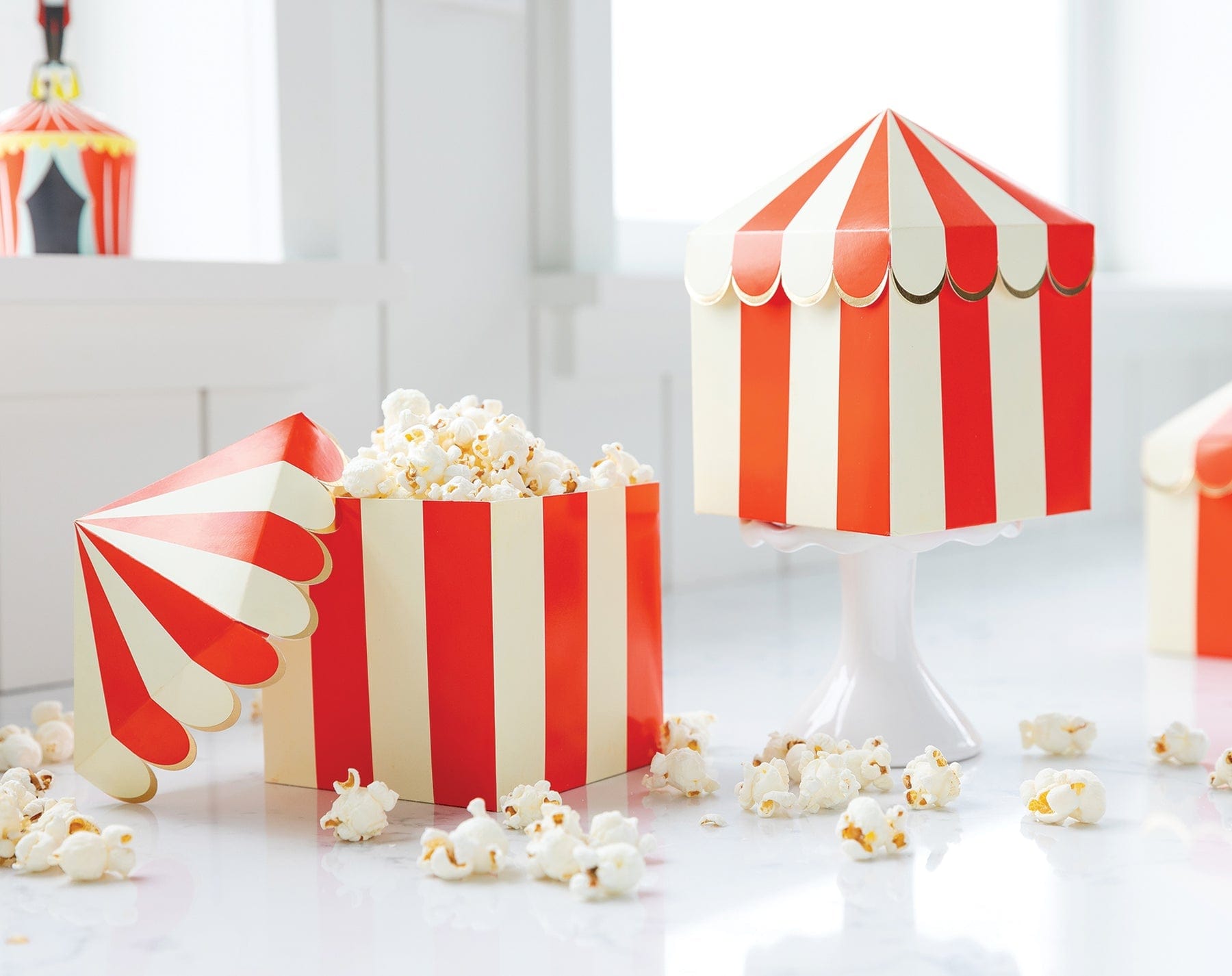 24 Red Party Treat Boxes – Favor Goody Bags, Bazaar Prize Gift Baskets, Carnival – RI Brand