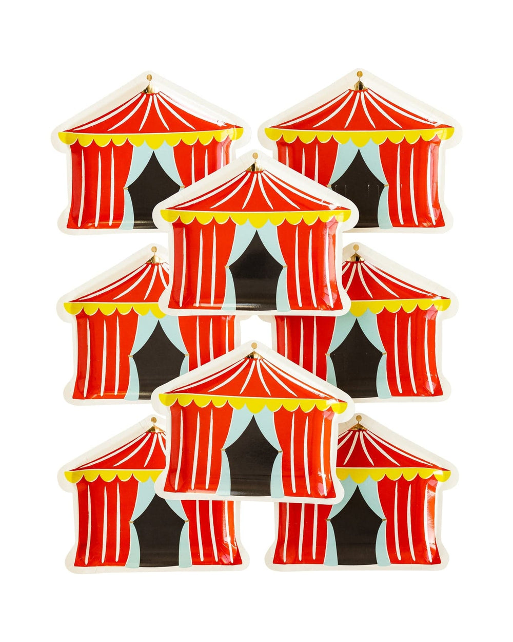 My Minds Eye - Carnival Party Tent Shaped Party Plates x 8 Disposable Plates Carnival Party Tent Shaped Party Plates x 8