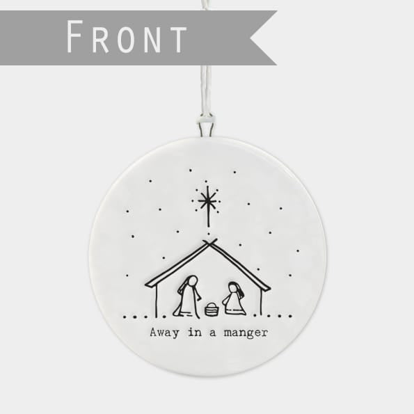 Nativity Scene Porcelain Flat Bauble | East of India Bauble East of India Porcelain Flat Bauble - Nativity Scene