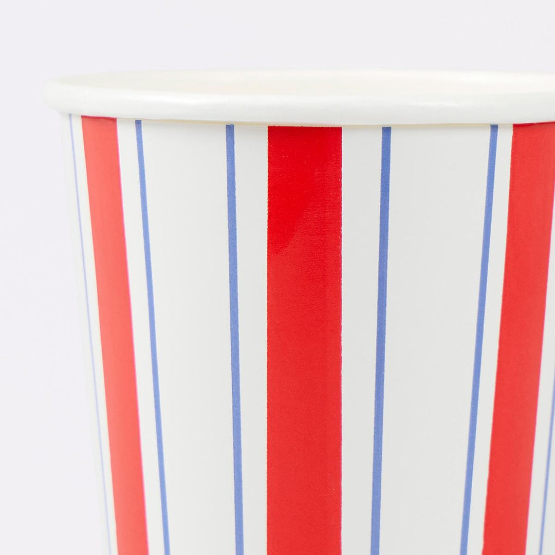 Nautical Striped Cups x 8 | Party Tableware UK Tableware Nautical Striped Cups x 8