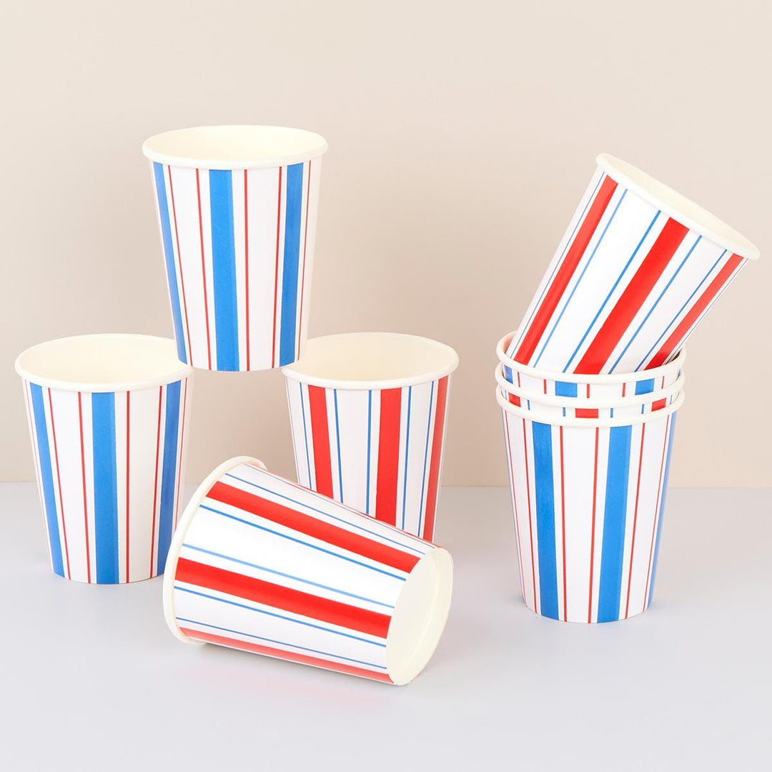 Nautical Striped Cups x 8 | Party Tableware UK Tableware Nautical Striped Cups x 8