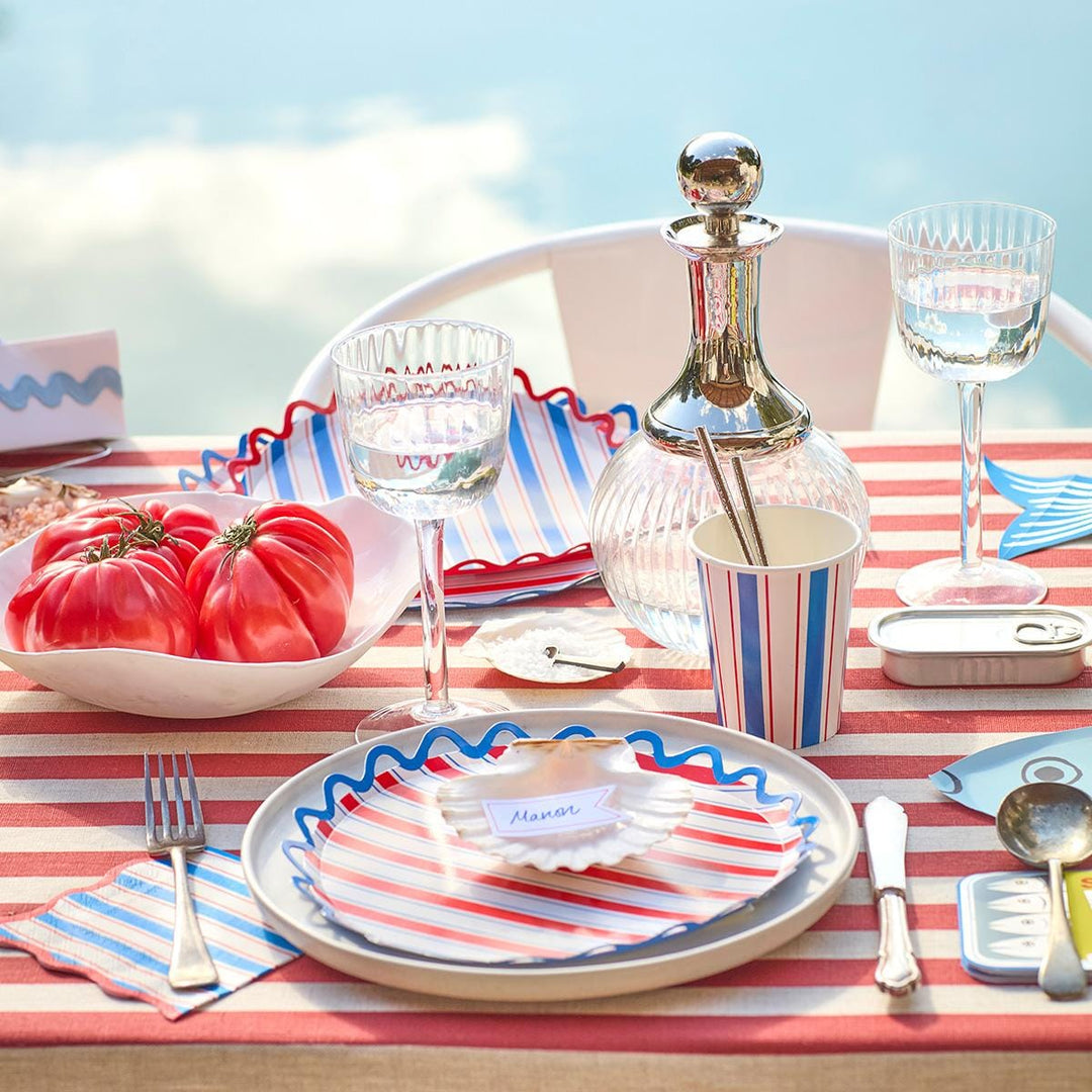 Nautical Striped Cups x 8 | Party Tableware UK Tableware Nautical Striped Cups x 8
