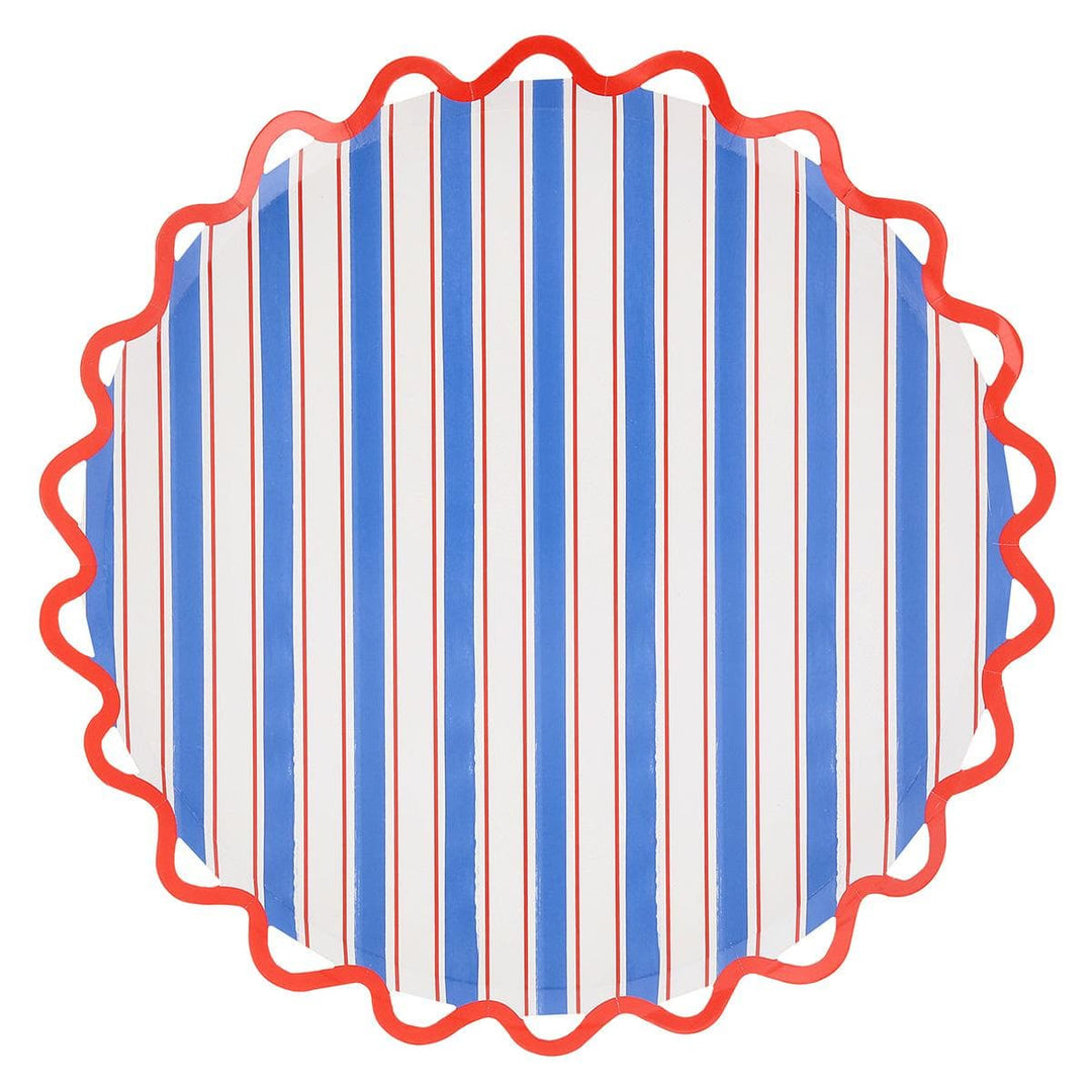 Nautical Striped Dinner Plates x 8 | Party Tableware UK Tableware Nautical Striped Dinner Plates x 8