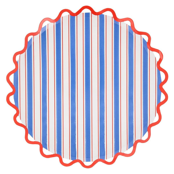 Nautical Striped Dinner Plates x 8 | Party Tableware UK Tableware Nautical Striped Dinner Plates x 8