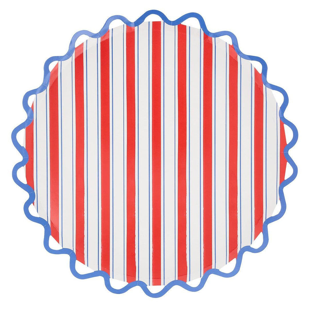 Nautical Striped Dinner Plates x 8 | Party Tableware UK Tableware Nautical Striped Dinner Plates x 8