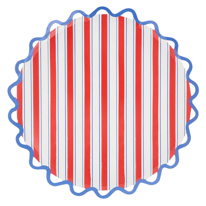 Nautical Striped Dinner Plates x 8 | Party Tableware UK Tableware Nautical Striped Dinner Plates x 8