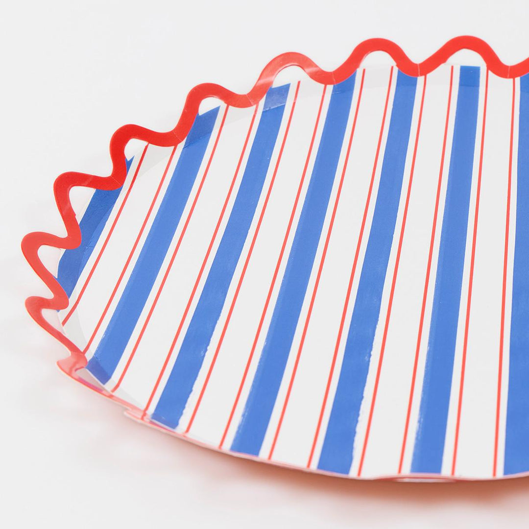 Nautical Striped Dinner Plates x 8 | Party Tableware UK Tableware Nautical Striped Dinner Plates x 8