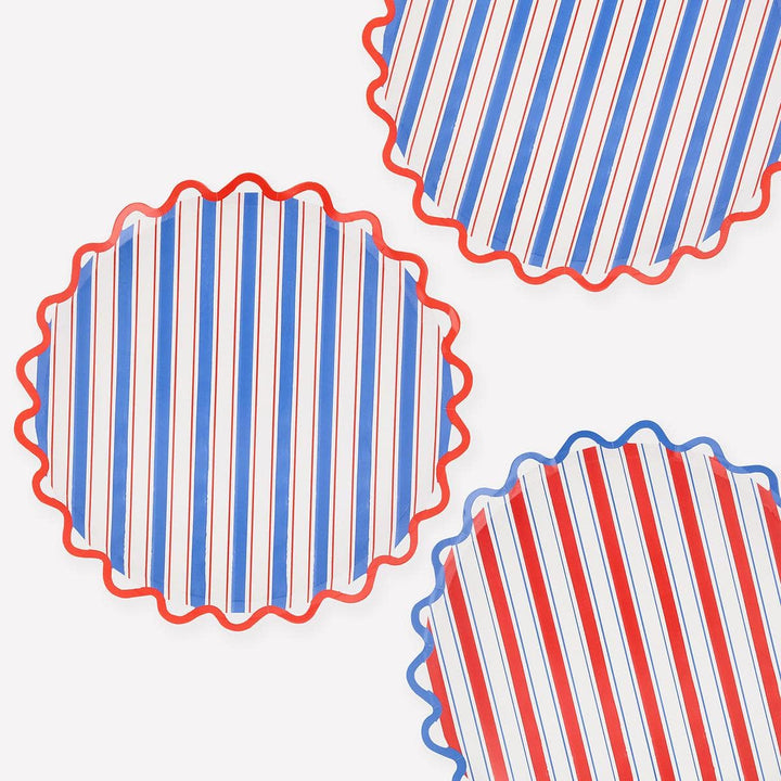 Nautical Striped Dinner Plates x 8 | Party Tableware UK Tableware Nautical Striped Dinner Plates x 8