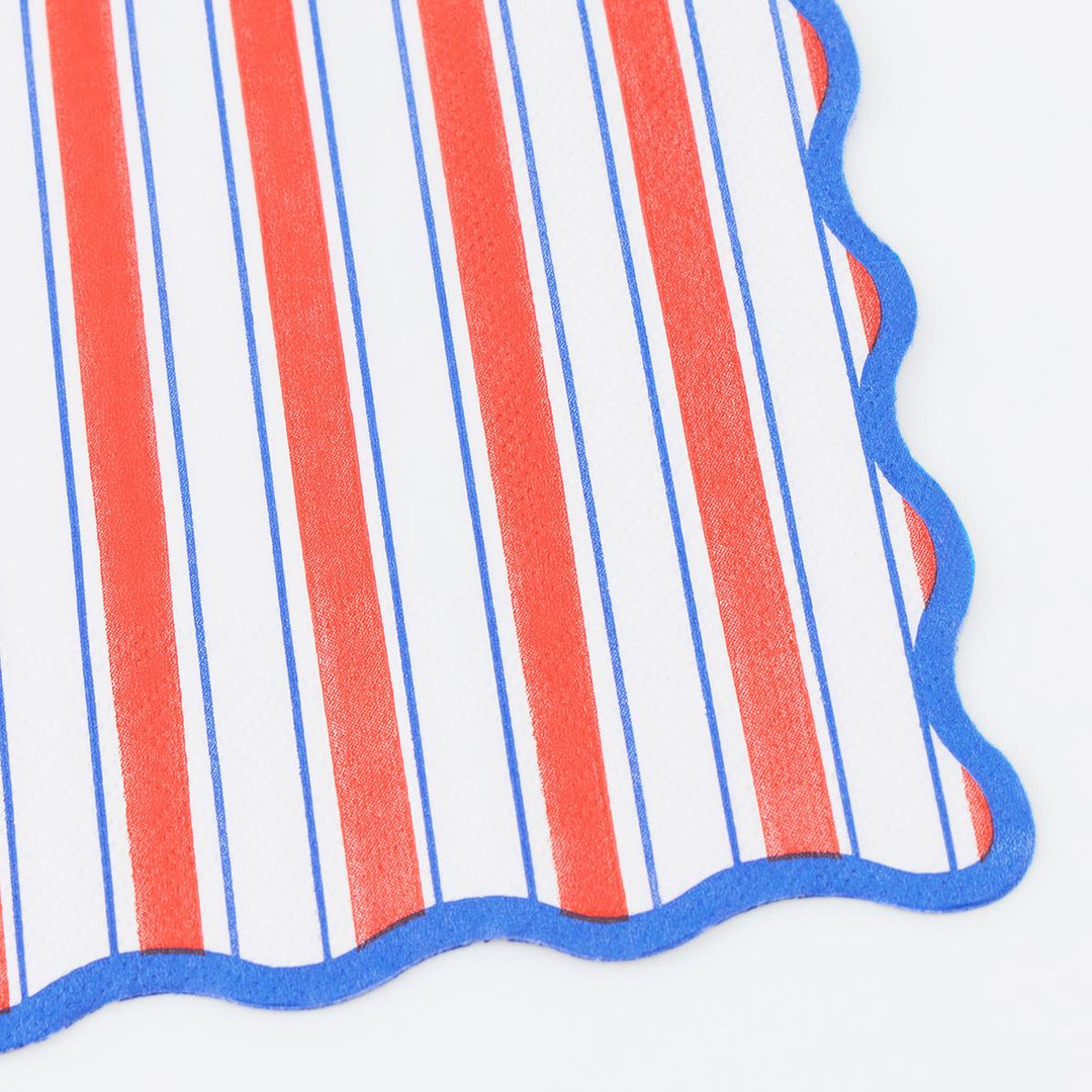 Nautical Striped Large Napkins x 16 | Party Tableware UK Tableware Nautical Striped Large Napkins x 16